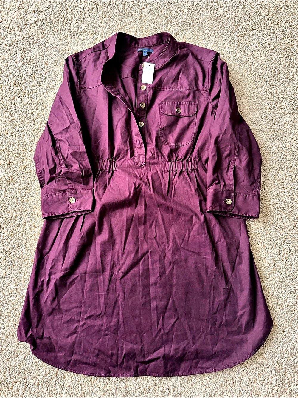 Gap Maternity Utility Mini Dress in Purple Size Large NWT